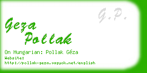 geza pollak business card