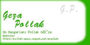 geza pollak business card